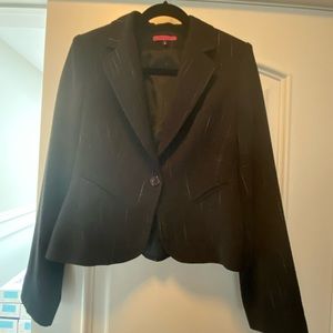 Black blazer with fine silver lines